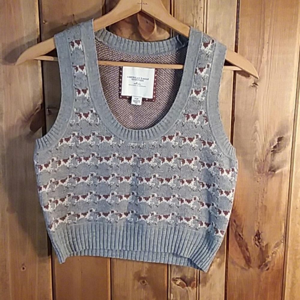 Wool vest with bird dogs by American Eagle